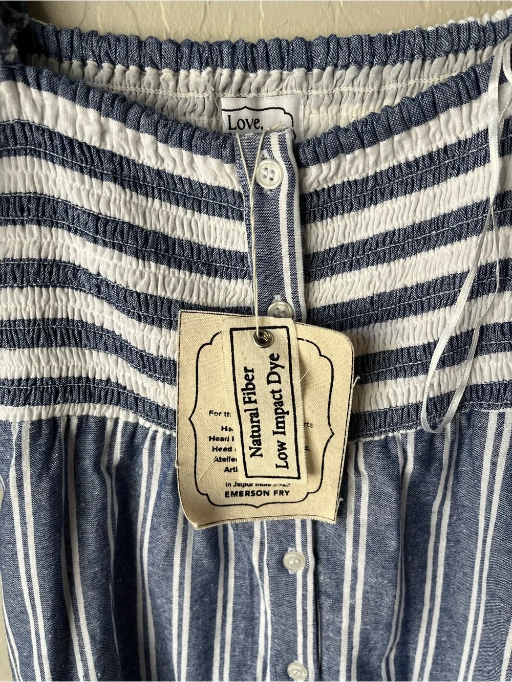 Love Tomas Emerson Fry Cotton Striped Puff Sleeve Midi Dress XS/S NEW NWT